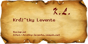 Krátky Levente névjegykártya